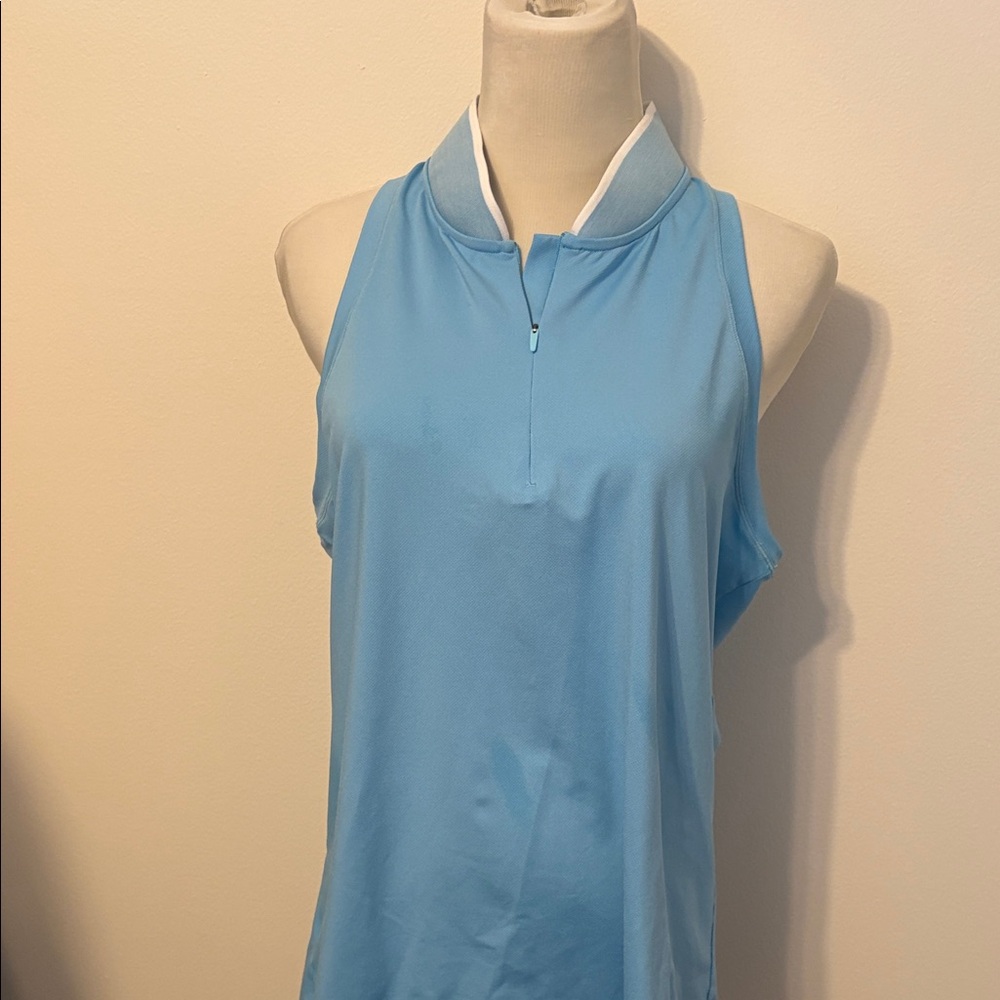 Addison Bay Courtside sleeveless  polo in Beverly blueTop